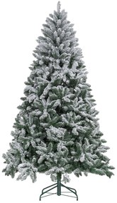 HOMCOM Árvore de Natal Artificial Nevado 210cm com 1021 Ramos e Suporte de Metal Árvore Natalina Nevado para Interior Verde | Aosom Portugal