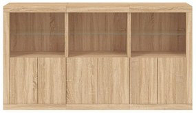 Aparador com luzes LED 181,5x37x100 cm carvalho sonoma