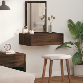 vidaXL mesa de maquiagem de parede em carvalho castanho 60x40x70 cm