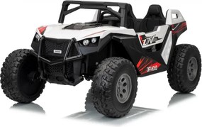 Buggy elétrico para Crianças 24V 2 Lugares RTR Monster Speed 4x4, Rodas Espuma EVA, assento couro ecológico Branco
