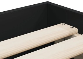 Estrutura de cama c/ gavetas 90x200 cm derivados madeira preto