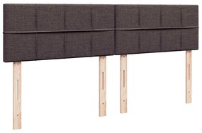 Cama com molas/colchão 200x200 cm tecido castanho-escuro