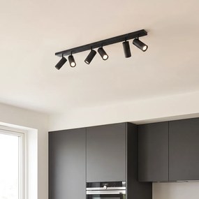 Plafon moderno preto 102cm 6-luzes ajustável - Renna