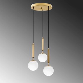 Candeeiro Suspenso King – Dourado Brilhante – 34 x 34 x 134 cm