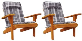 Almofadões cadeira adirondack 2 pcs tecido oxford xadrez cinza