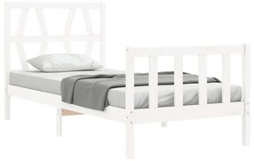 Estrutura de cama com cabeceira 90x200 cm madeira maciça