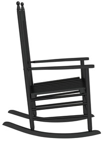 Cadeira de baloiço c/ assento curvado álamo maciço preto
