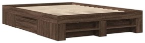 Estrutura de cama 135x190cm derivados madeira carvalho castanho