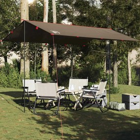 vidaXL Lona de campismo 366x306 cm impermeável castanho