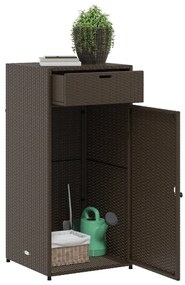 Armário de arrumação para jardim 55x55x111 cm vime PE castanho