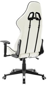 Cadeira de gaming couro artificial branco e preto