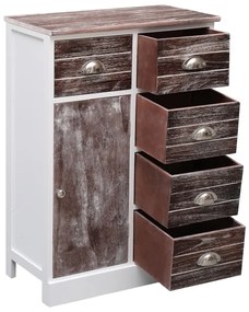 Aparador com 10 gavetas 113x30x79 cm madeira castanho