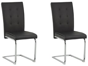 Conjunto de 2 cadeiras em pele sintética preta ROVARD Beliani