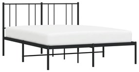 Estrutura de cama com cabeceira 140x190 cm metal preto