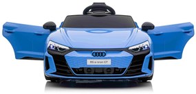 Carro elétrico para crianças Audi RS E-tron GT 12V, controlo remoto, USB / AUX, Bluetooth, bateria de lítio, luzes LED licença ORIGINAL Azul