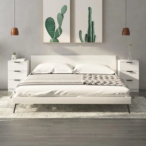 vidaXL Mesas de cabeceira 2 pcs 40x36x65 cm branco brilhante