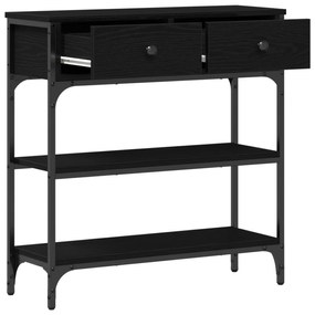 Mesa de Console vidaXL Madeira de Carvalho Preto 72,5x25x75 cm Madeira