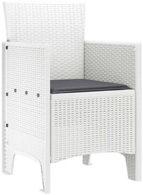 Cadeiras de Jardim 4 pcs Branco 53 x 49 x 85 cm Plástico