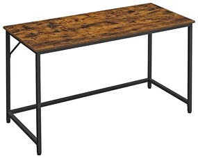 Mesa de escritório fina VASAGLE LWD043B01 140 x 60 x 75,7 cm, escritório, casa, escritório, montagem simples, aço, design industrial, vintage, marrom/preto