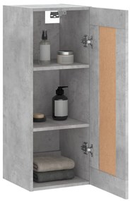 Armário de parede 34,5x34x90 cm derivados madeira cinza cimento