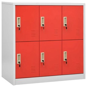 336438 vidaXL Cacifo 90x45x92,5 cm aço cinzento-claro e vermelho