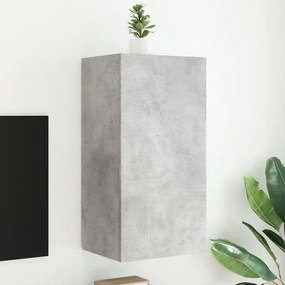 Móvel de parede p/ TV c/ luzes LED 40,5x35x80 cm cinza cimento