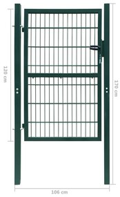 Portão de cerca (individual) 2D 106x170 cm verde