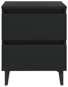 Mesas de cabeceira 2 pcs 40x35x50 cm derivados de madeira preto