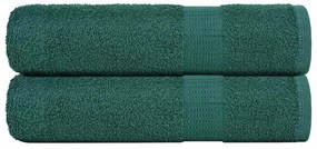 Toalhas de mãos 2 pcs 50x100 cm 360 gsm 100% algodão verde