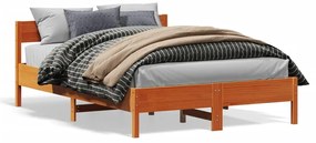 VidaXL Cama sem colchão 140x190 cm pinho maciço castanho-mel