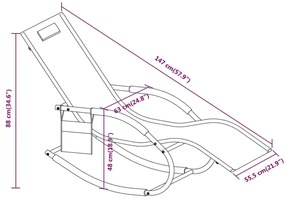 Espreguiçadeiras baloiço 2 pcs aço e textilene preto