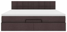 Estrutura de cama otomana com colchão 180x200cm castanho escuro