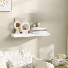 Prateleira de parede suspensa 20 x 60 x 3,8 cm em branco