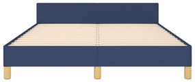 Estrutura de cama sem colchão 140x190 cm tecido azul