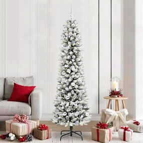 vidaXL Árvore de Natal Artificial Branco 210 cm PVC, Metal e Plástico