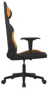 Cadeira gaming de massagens tecido preto e laranja