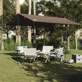 Lona de campismo 366x306 cm impermeável castanho