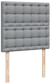 Cama com molas/colchão 90x200 cm tecido cinza-claro