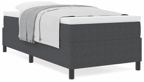 Cama Box Spring com colchão cinza escuro, 80 x 200 cm, tecido de cordu