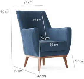 Cadeira Wing Gonca – Azul – 74x80x75 cm