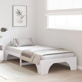 Estrutura de Cama Branca Madeira 90 x 190 cm Minimalista