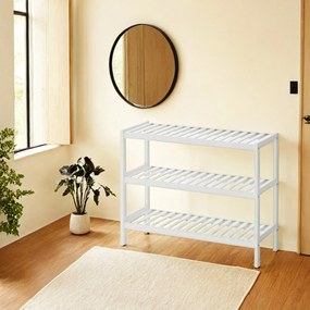 Sapateira em bambu 70 x 55 x 26 cm (L x A x P) branco