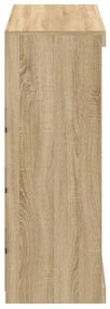 Aparador com luzes LED 81x37x100 cm carvalho sonoma