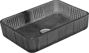 Mexen Akra lavatório de vidro de bancada 46 x 33 cm, preto - 24024670