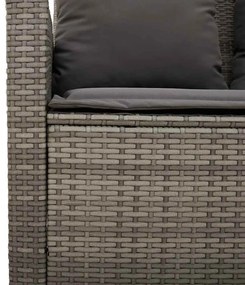6 pcs conjunto sofás de jardim com almofadões vime cinzento