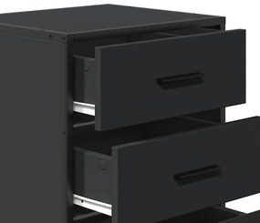 Mesa de cabeceira 40x34,5x60cm derivados de madeira preto metal