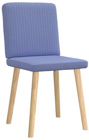 Cadeiras de jantar 2 pcs Jeans Tecido Azul