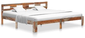 288419 vidaXL Estrutura de cama 200x200 cm madeira de sheesham maciça