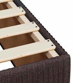 Estrutura de cama sem colchão 90x190 cm tecido castanho-escuro