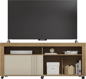 Móvel TV SILVES – 160x36x70 cm – MDP Buriti e Casca de Ovo com Porta d